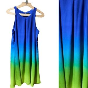 Ombré sleeveless sheer polyester with lining dress